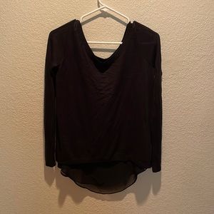 Express sweater overlay with built in tank top Sz S black